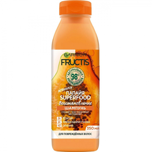 Шампунь Папайя FRUCTIS SUPERFOOD, GARNIER, 350 мл