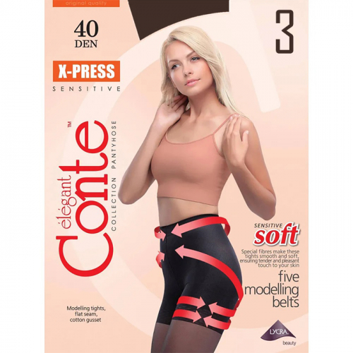 CONTE Колготки женские  X-press 40 Den 2 р Shade Коричневый