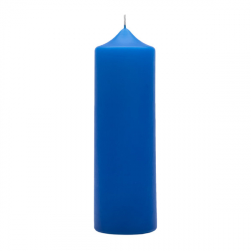 Свеча столбик 60*190 синяя