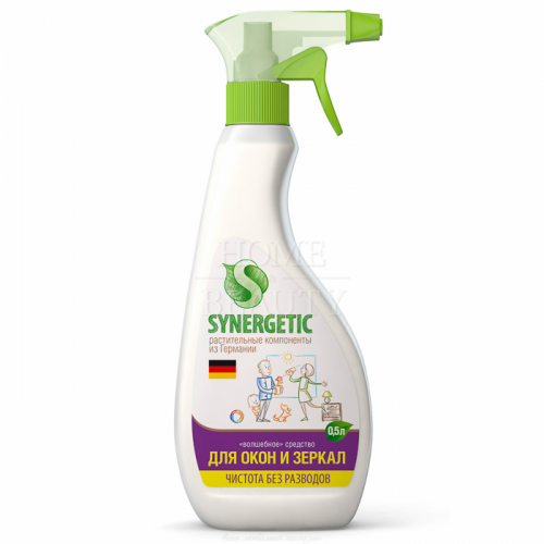 Средство биоразлагаемое для мытья окон, зеркал и бытовой техники SYNERGETIC 500 мл