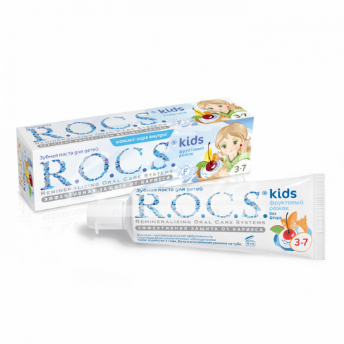 R.O.C.S. Kids Зубная паста для детей Фруктовый рожок (без фтора) от 4-7 лет 45 г