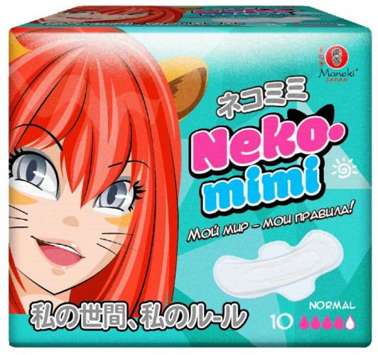  Прокладки гигиенические, дневные Neko-mimi, 240 мм, 10 шт MANEKI