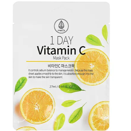 Маска для лица ампульная с витамином С Vitamin C Ampoule Active Mask 27 мл. MED B