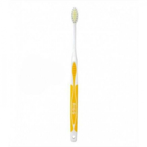 Зубная щётка компактная 4 рядная с косым срезом щетинок с прорезиненой ручкой EBISU (Жесткая) 1шт