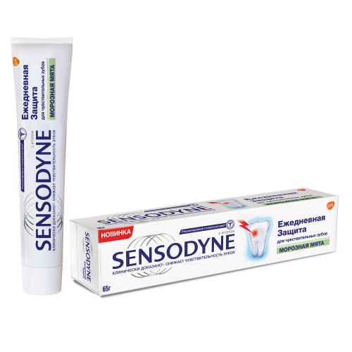 Зубная паста Ежедневная Защита Морозная Мята, SENSODYNE, 75 мл