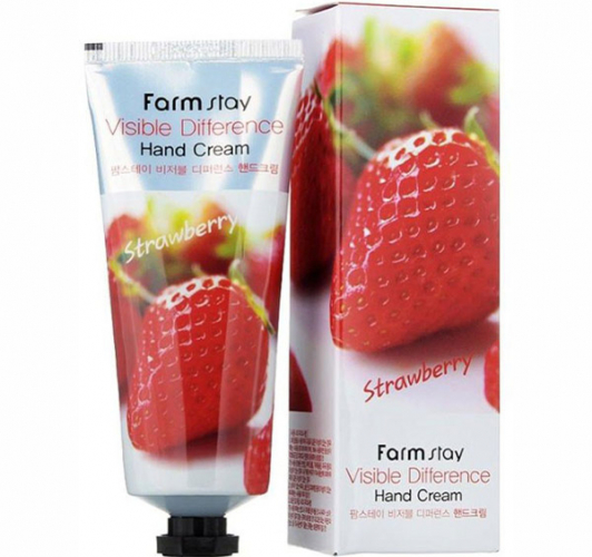 Крем для рук Visible Difference Hand Cream Strawberry (Клубника), FARMSTAY 100мл